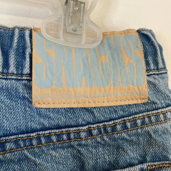 Mother Snacks Jeans 27 Drawn Fun Dip Nerd Blue Elastic Drawstring Straight Loose